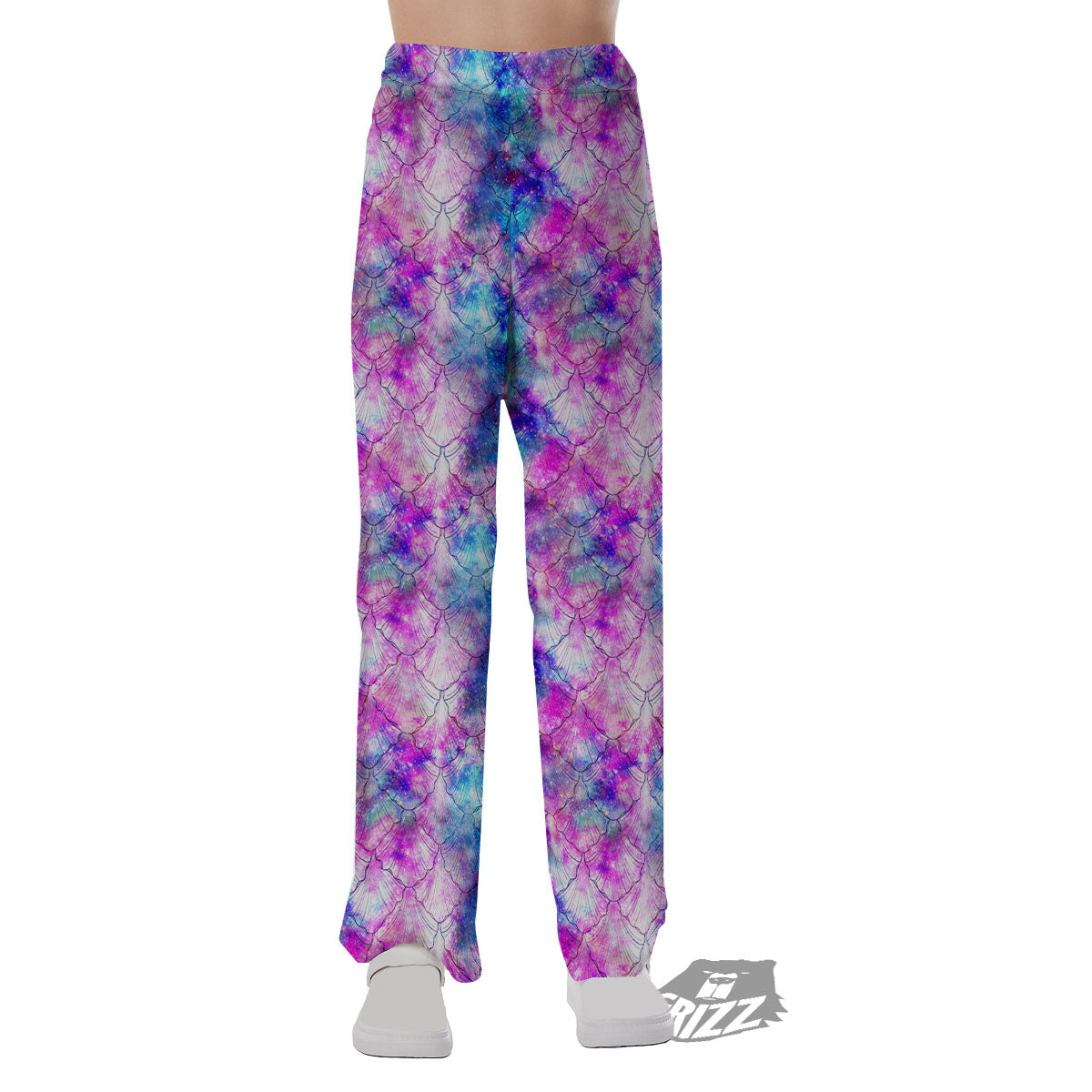 Mermaid Scales Galaxy Print Pattern Pajama Pants-grizzshop