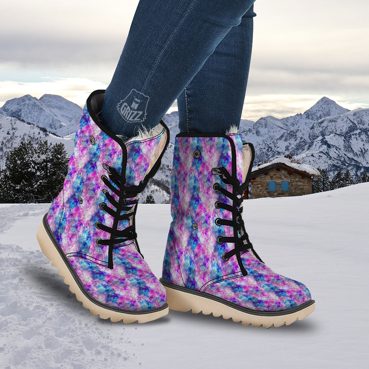 Mermaid Scales Galaxy Print Pattern Snow Boots-grizzshop