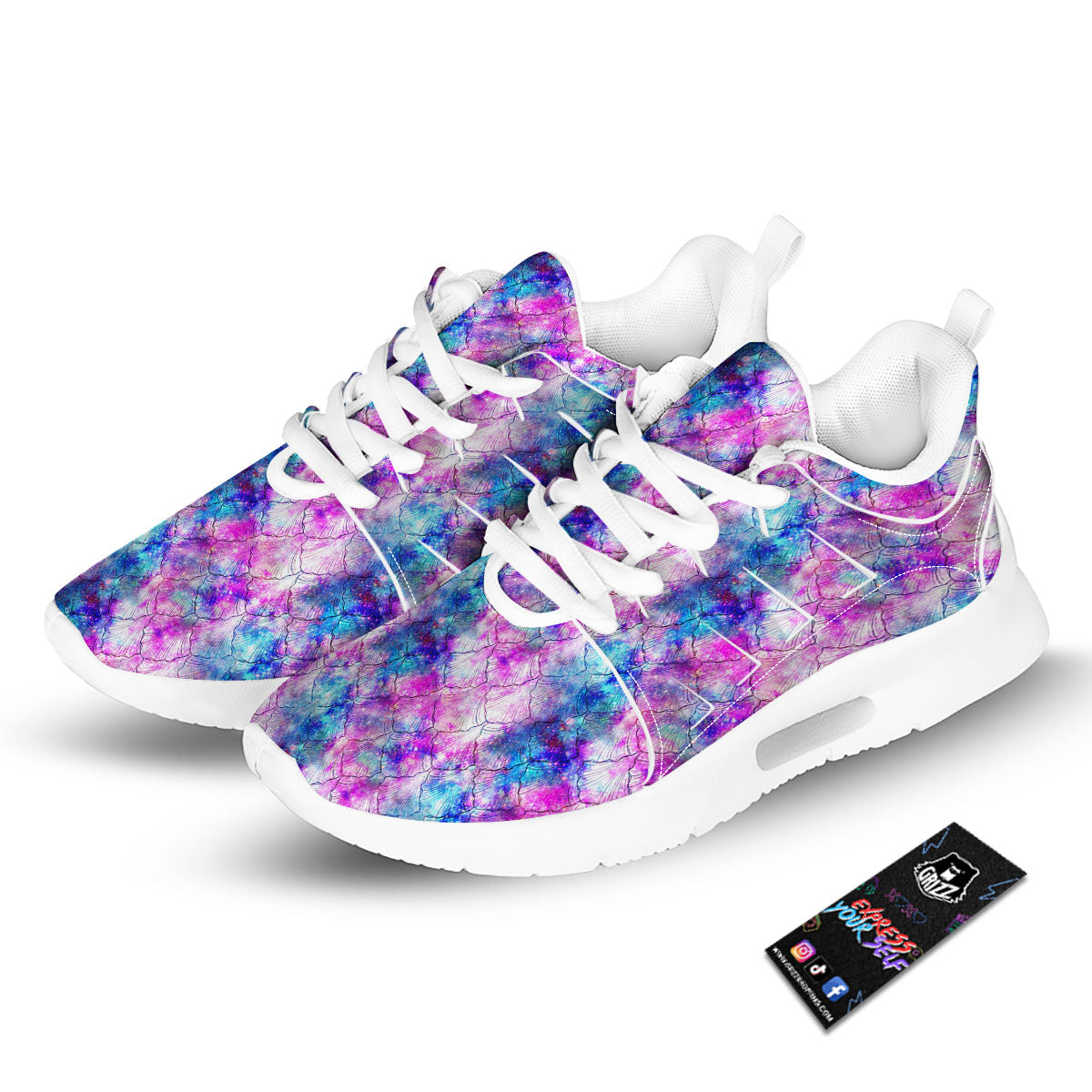Mermaid Scales Galaxy Print Pattern Tennis Shoes-grizzshop