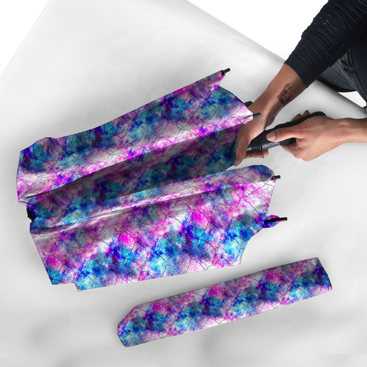 Mermaid Scales Galaxy Print Pattern Umbrella-grizzshop