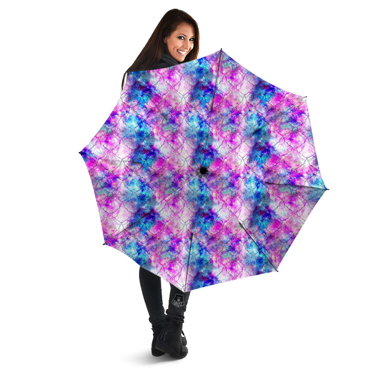 Mermaid Scales Galaxy Print Pattern Umbrella-grizzshop
