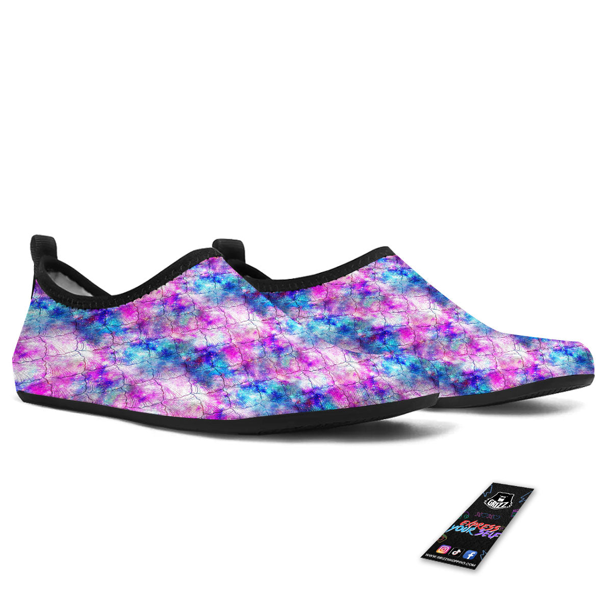 Mermaid Scales Galaxy Print Pattern Water Shoes-grizzshop