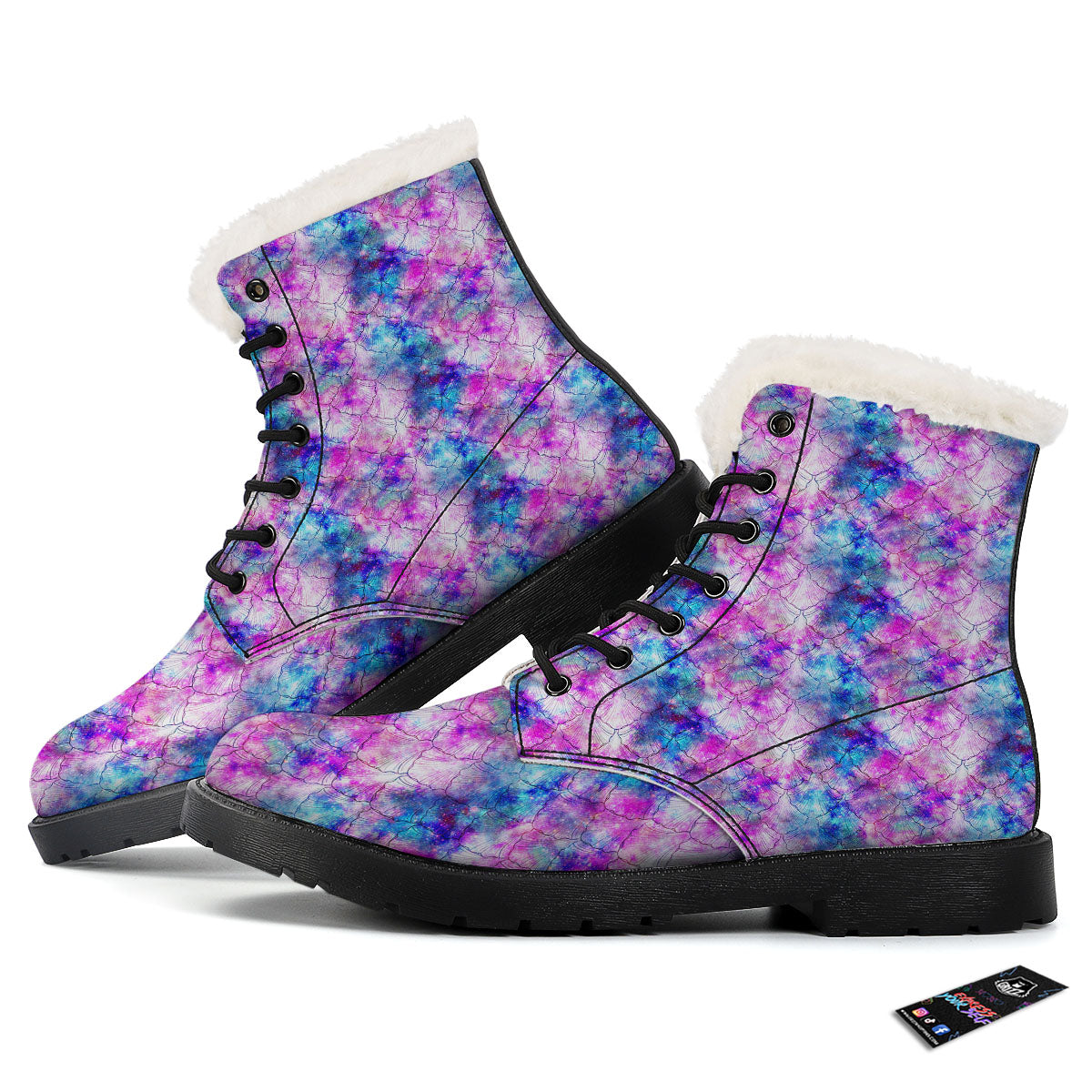Mermaid Scales Galaxy Print Pattern Winter Boots-grizzshop