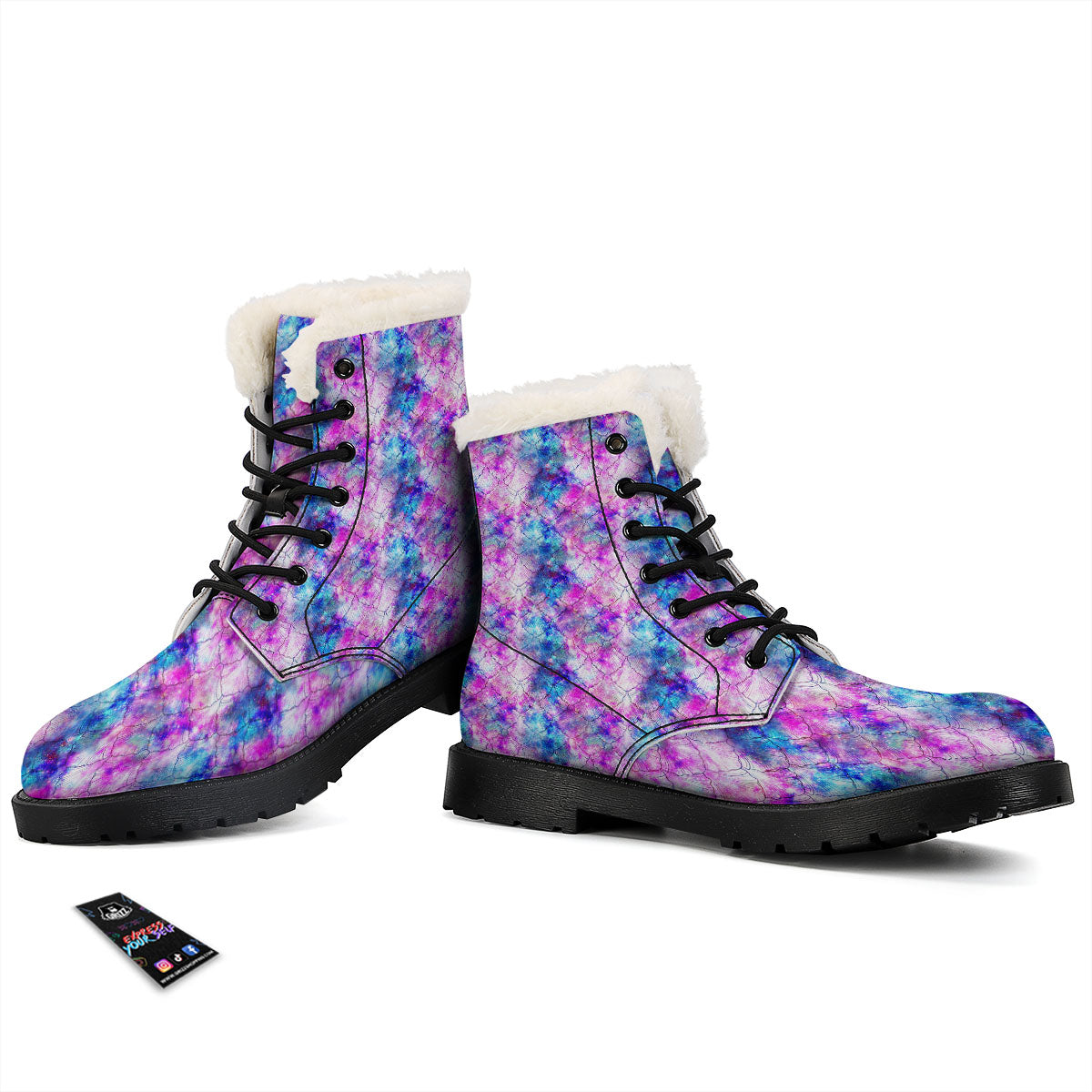 Mermaid Scales Galaxy Print Pattern Winter Boots-grizzshop
