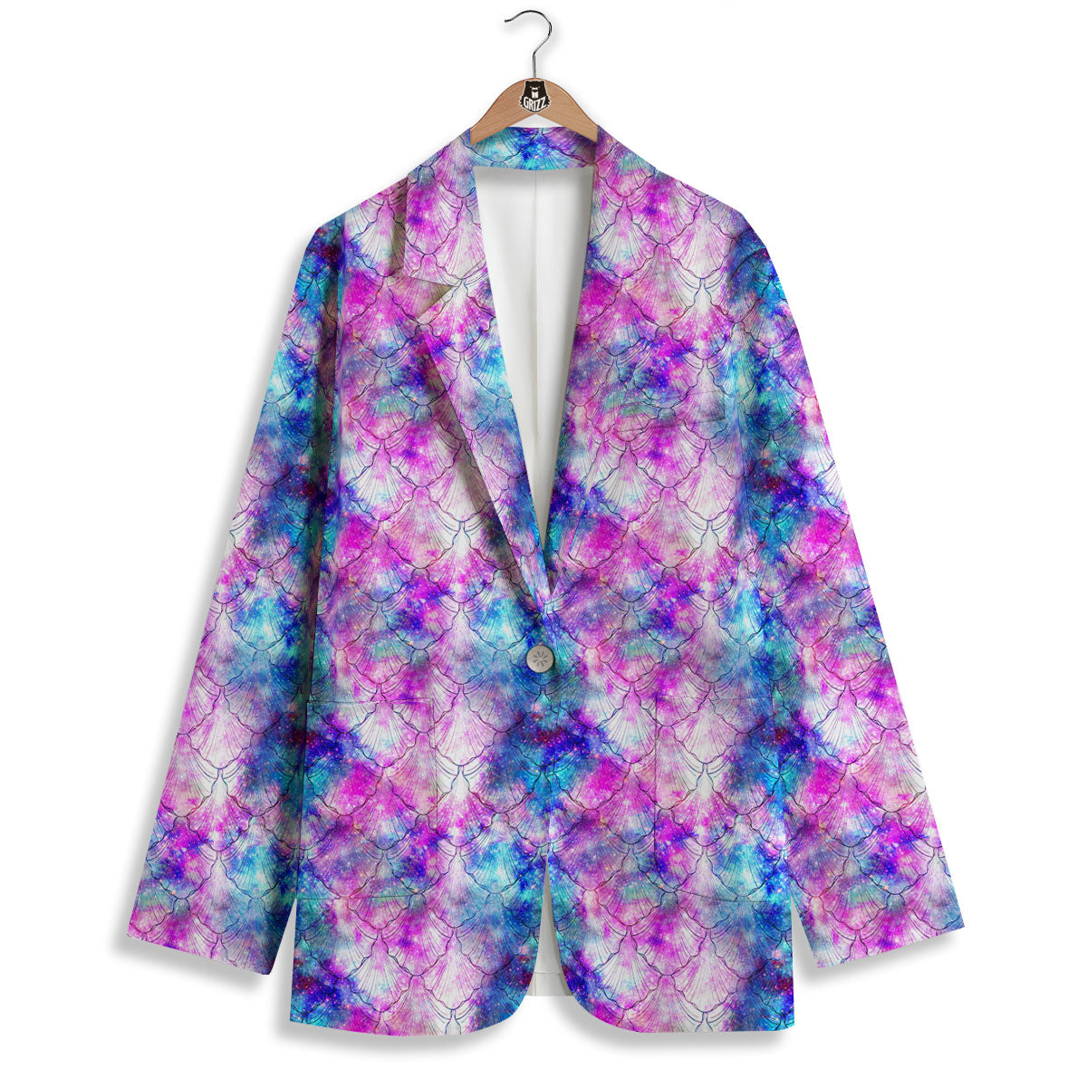 Mermaid Scales Galaxy Print Pattern Women's Blazer-grizzshop