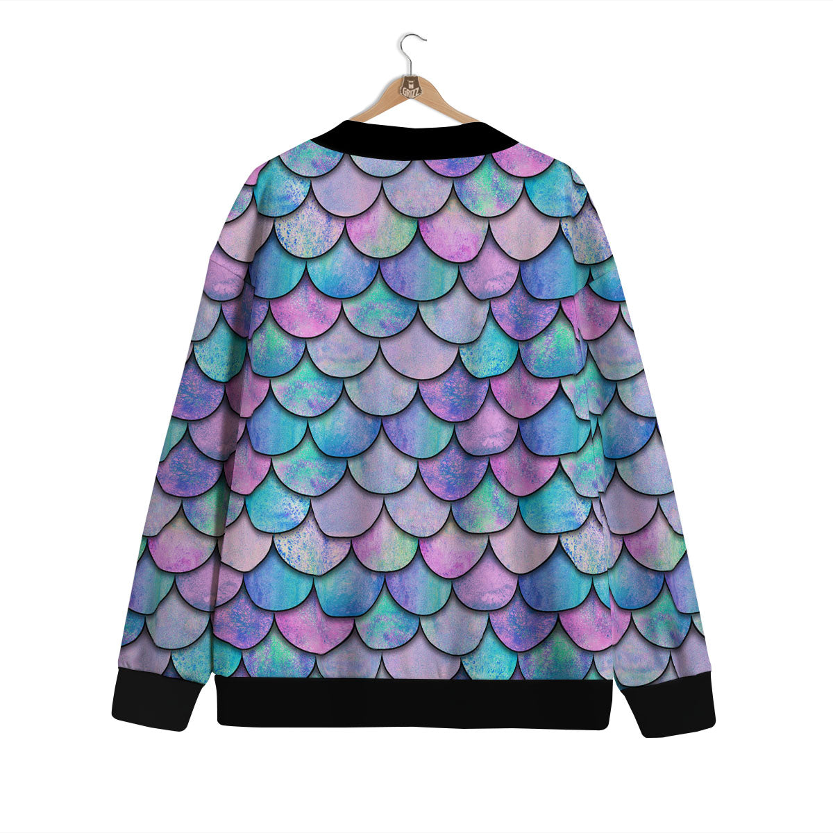 Mermaid Scales Pink And Teal Print Pattern Cardigan-grizzshop