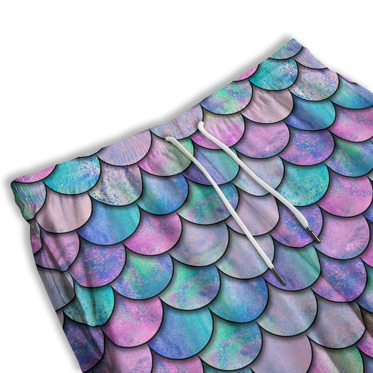 Mermaid Scales Pink And Teal Print Pattern Men's Athletic Shorts