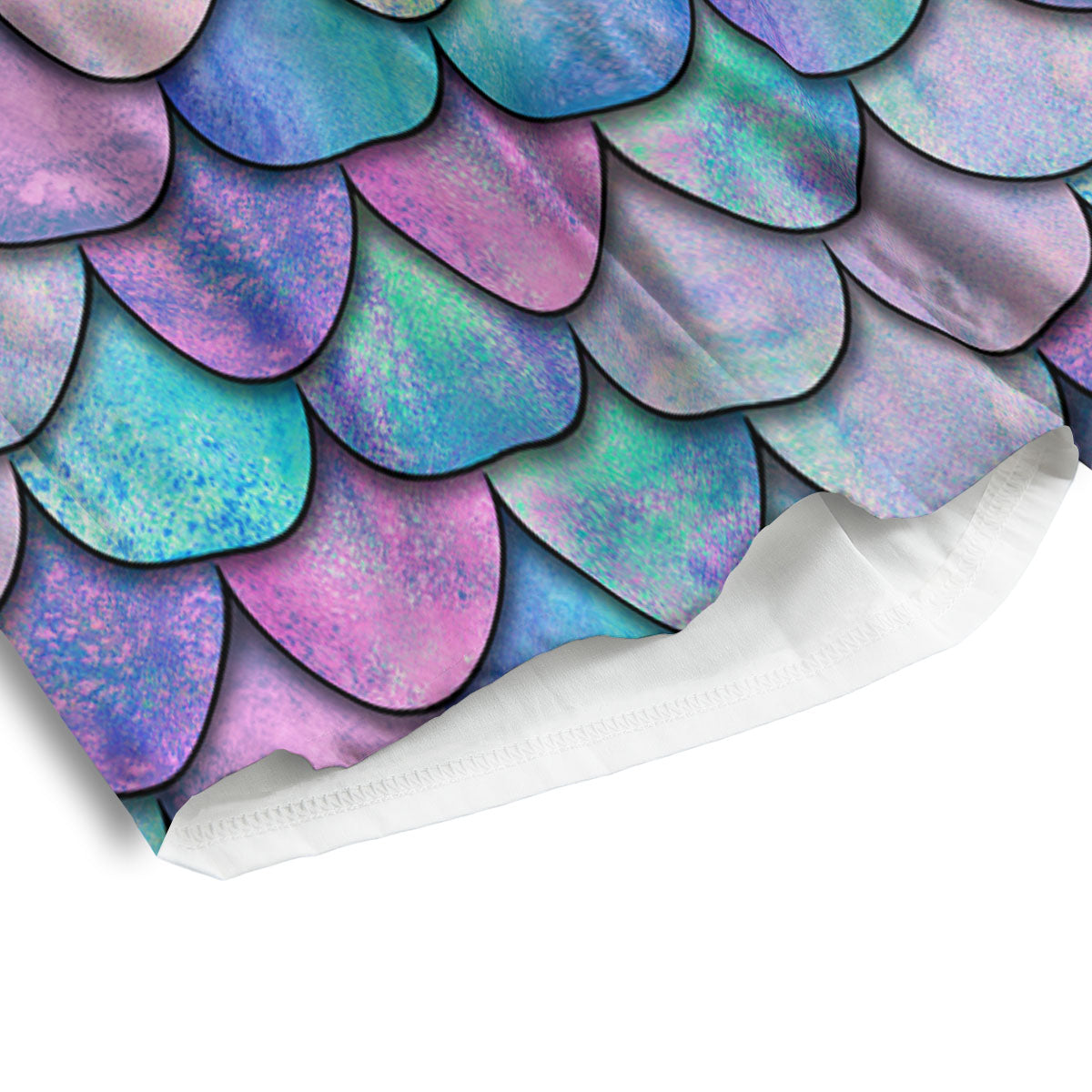 Mermaid Scales Pink And Teal Print Pattern Men's Athletic Shorts