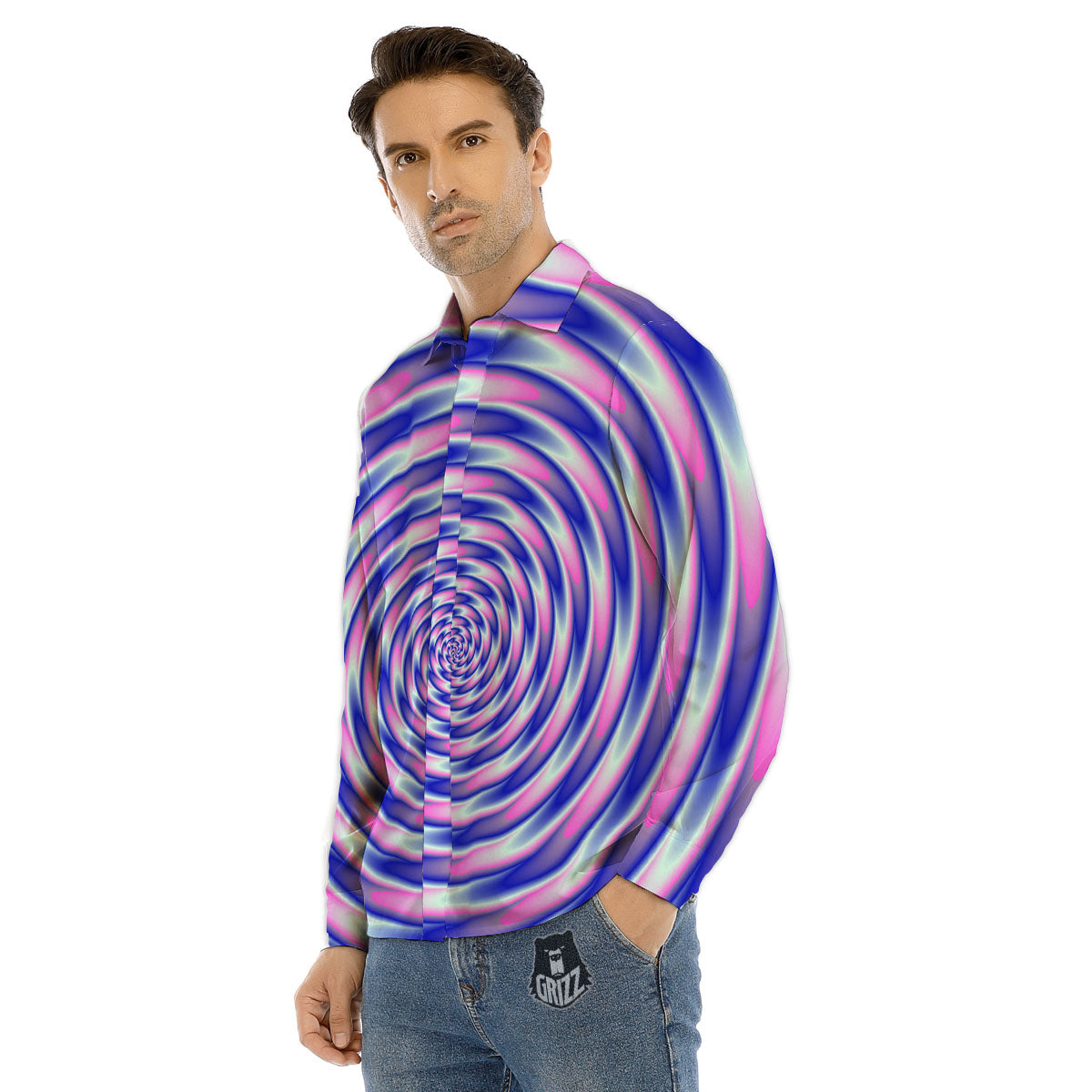 Mermaid Scales Pink And Teal Print Pattern Men's Dress Shirts-grizzshop