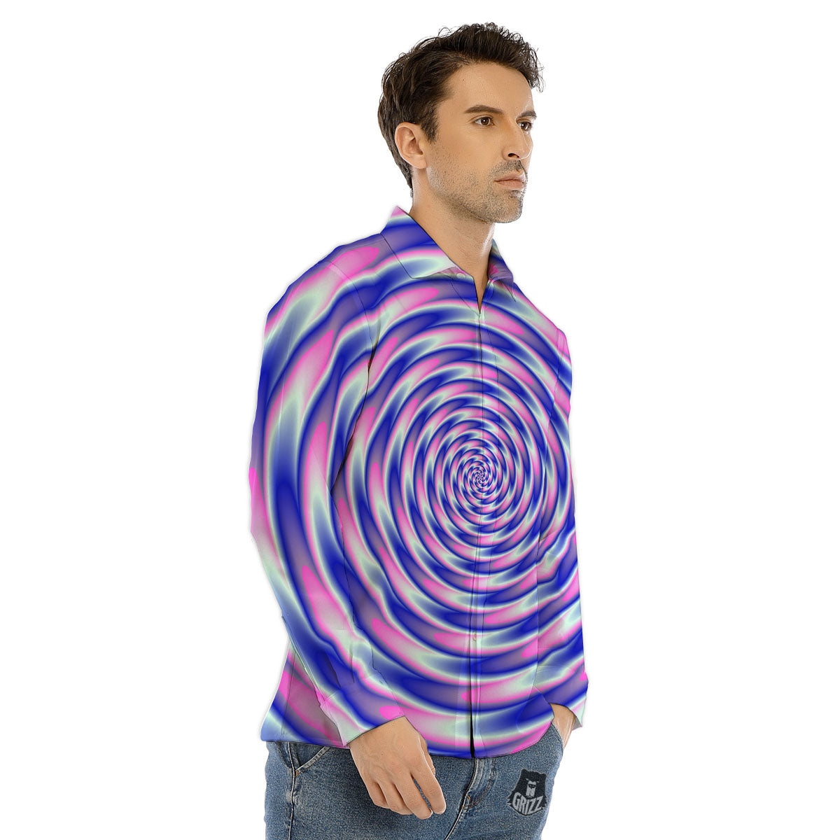 Mermaid Scales Pink And Teal Print Pattern Men's Dress Shirts-grizzshop