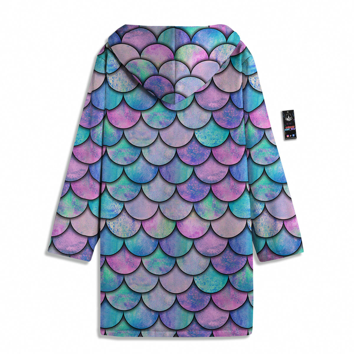 Mermaid Scales Pink And Teal Print Pattern Men's Windbreaker Jacket-grizzshop