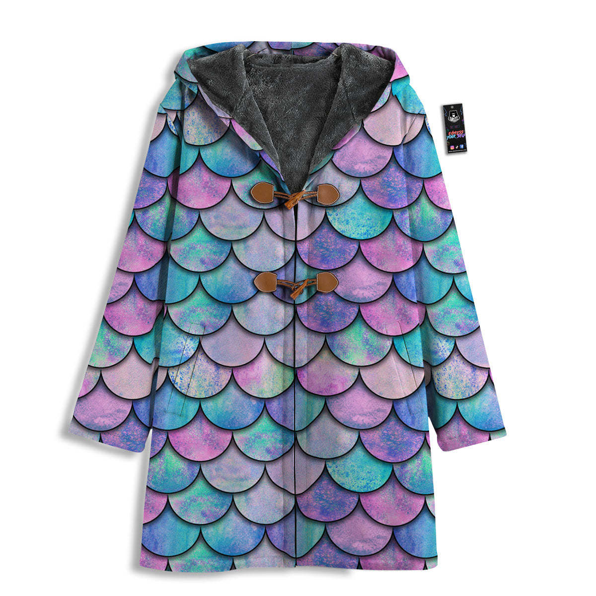Mermaid Scales Pink And Teal Print Pattern Men's Windbreaker Jacket-grizzshop