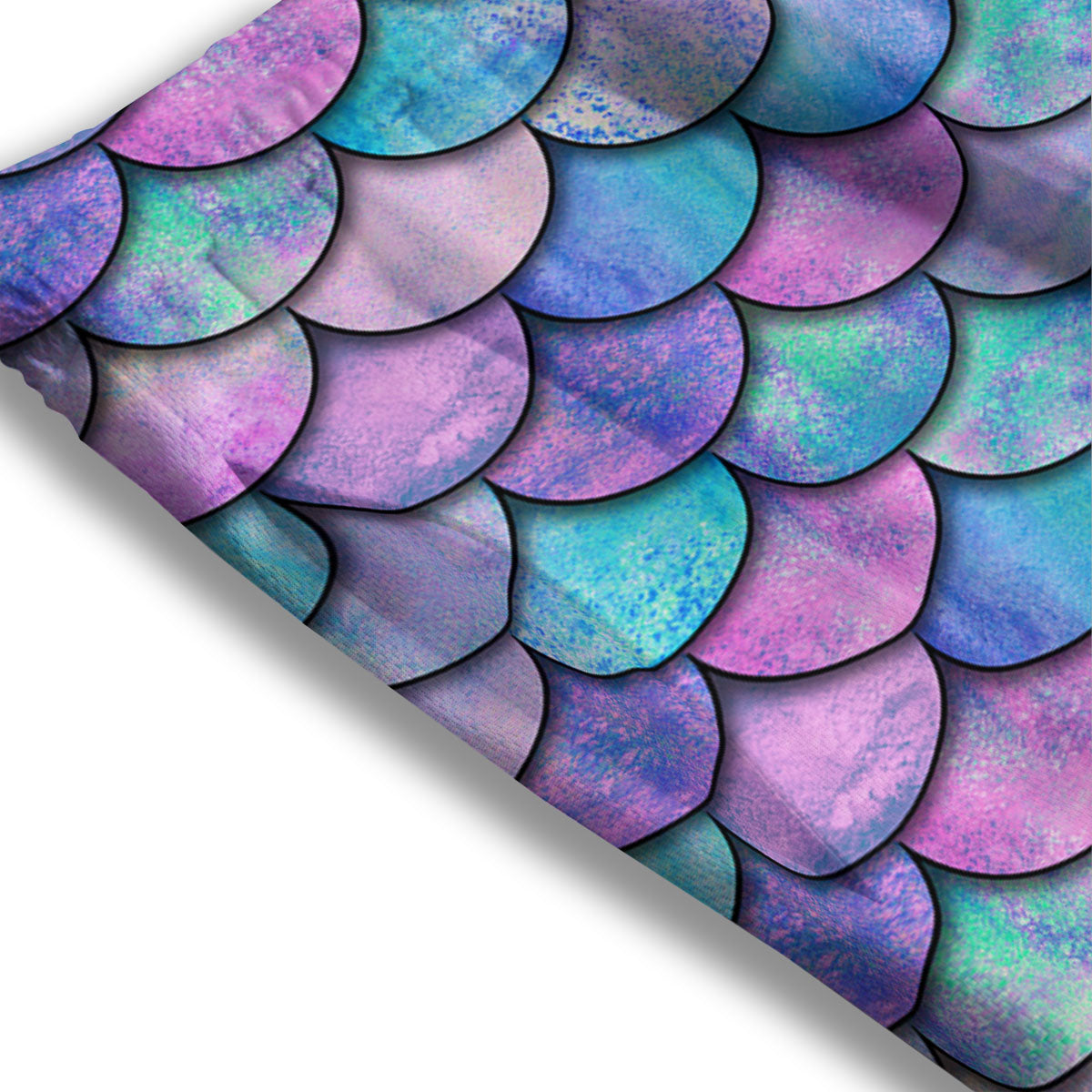 Mermaid Scales Pink And Teal Print Pattern Mesh Shorts