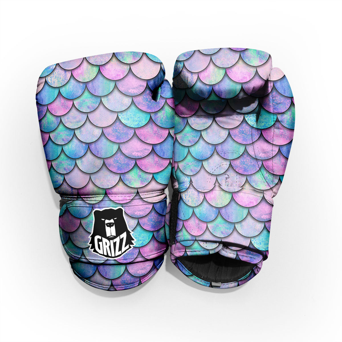 Mermaid Scales Pink And Teal Print Pattern Pro Boxing Glove