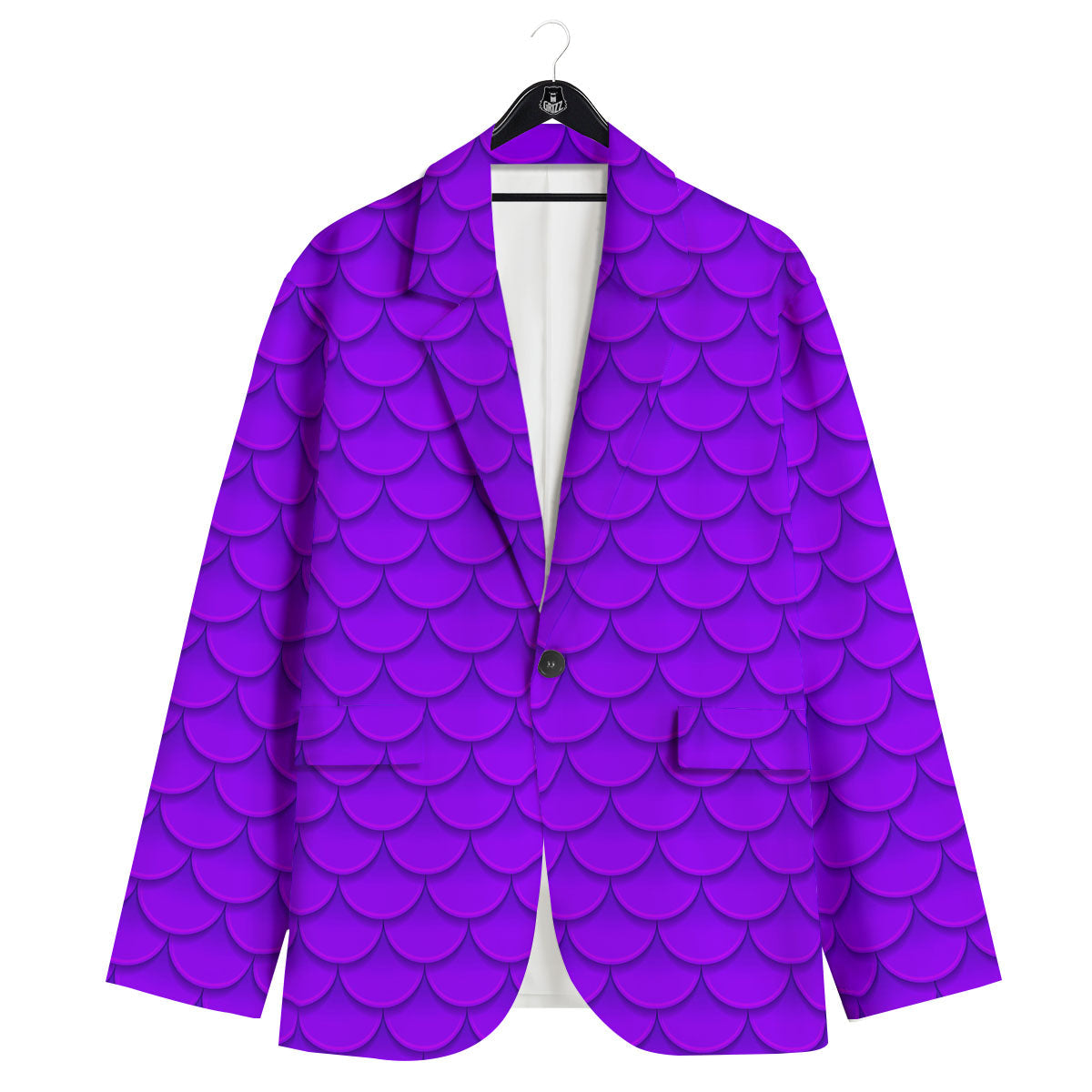 Mermaid Scales Purple Print Pattern Men's Sport Coat-grizzshop