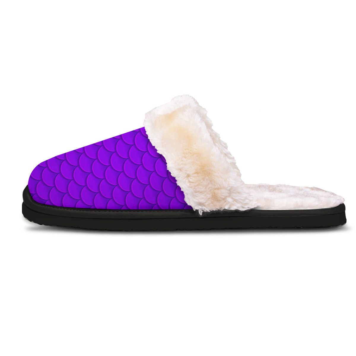 Mermaid Scales Purple Print Pattern Slippers-grizzshop