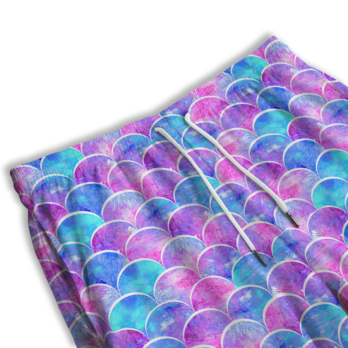 Mermaid Scales Sea Blue Print Pattern Men's Athletic Shorts