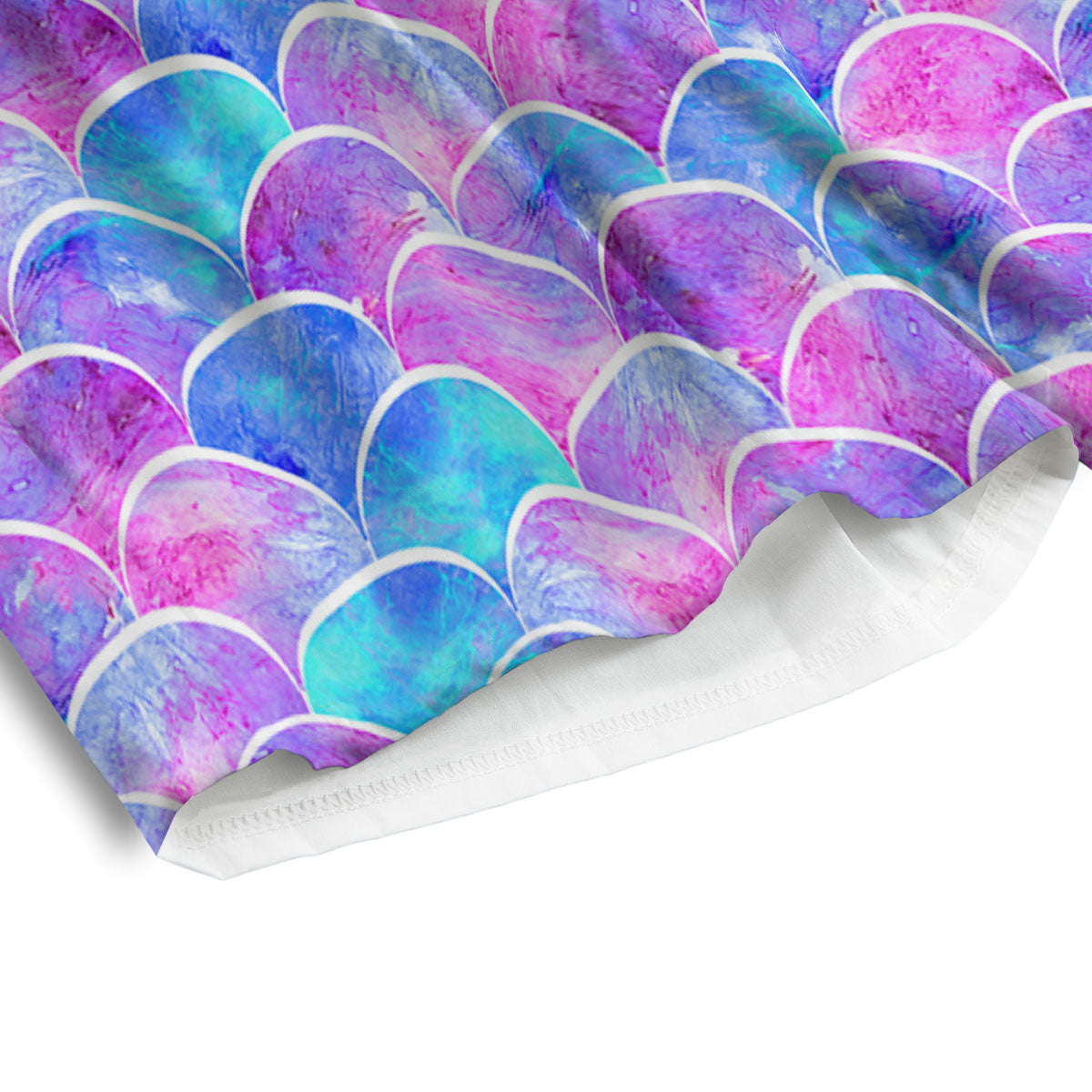 Mermaid Scales Sea Blue Print Pattern Men's Athletic Shorts