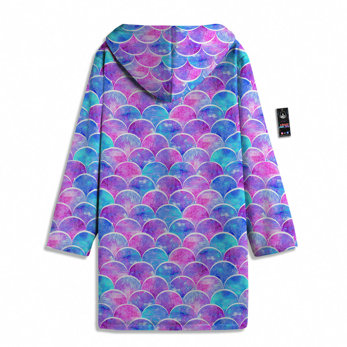 Mermaid Scales Sea Blue Print Pattern Men's Windbreaker Jacket-grizzshop