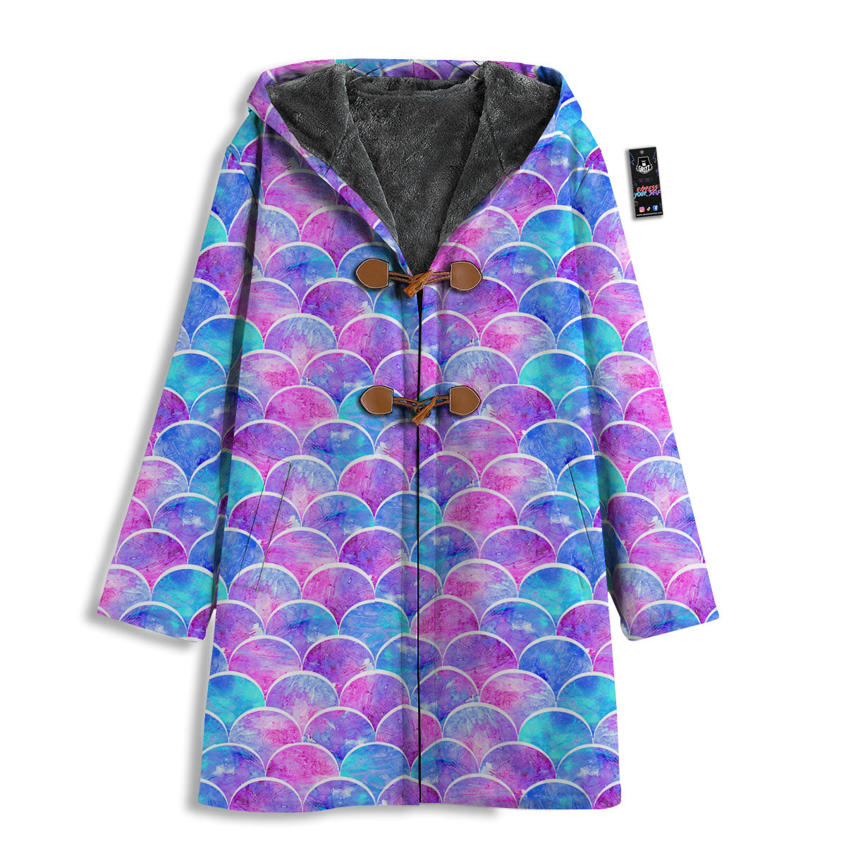 Mermaid Scales Sea Blue Print Pattern Men's Windbreaker Jacket-grizzshop