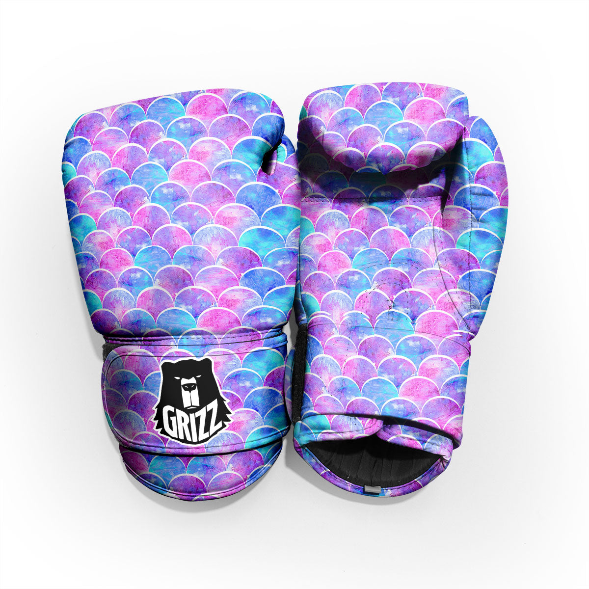 Mermaid Scales Sea Blue Print Pattern Pro Boxing Glove