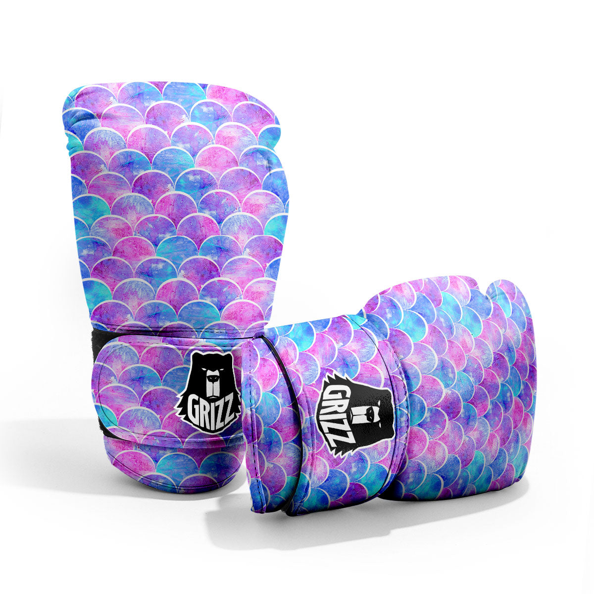 Mermaid Scales Sea Blue Print Pattern Pro Boxing Glove