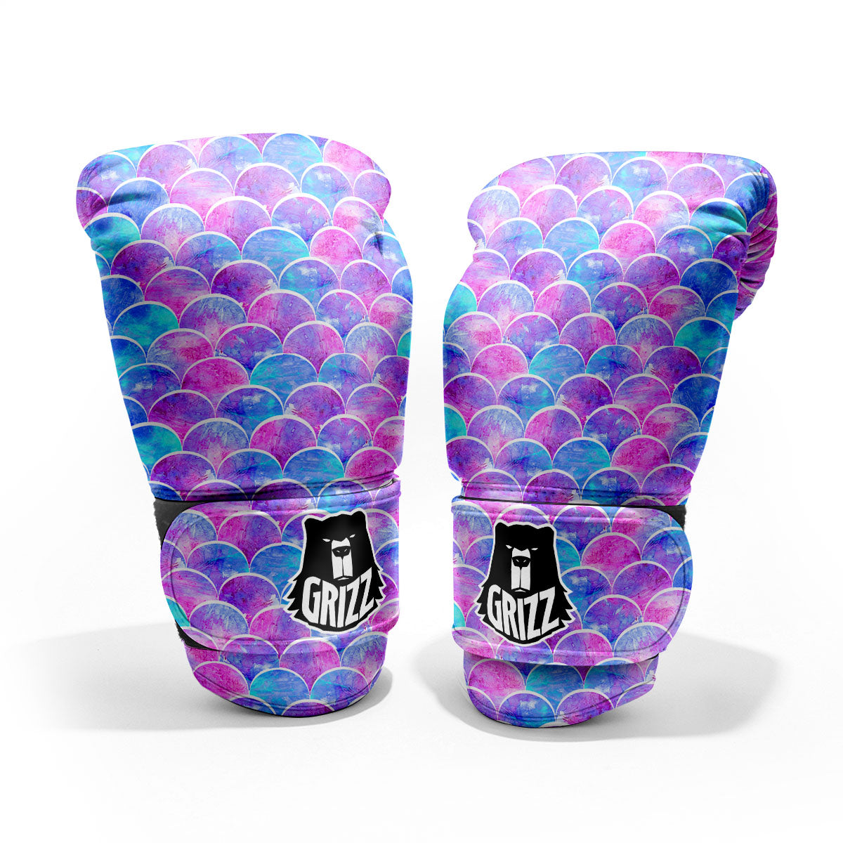 Mermaid Scales Sea Blue Print Pattern Pro Boxing Glove