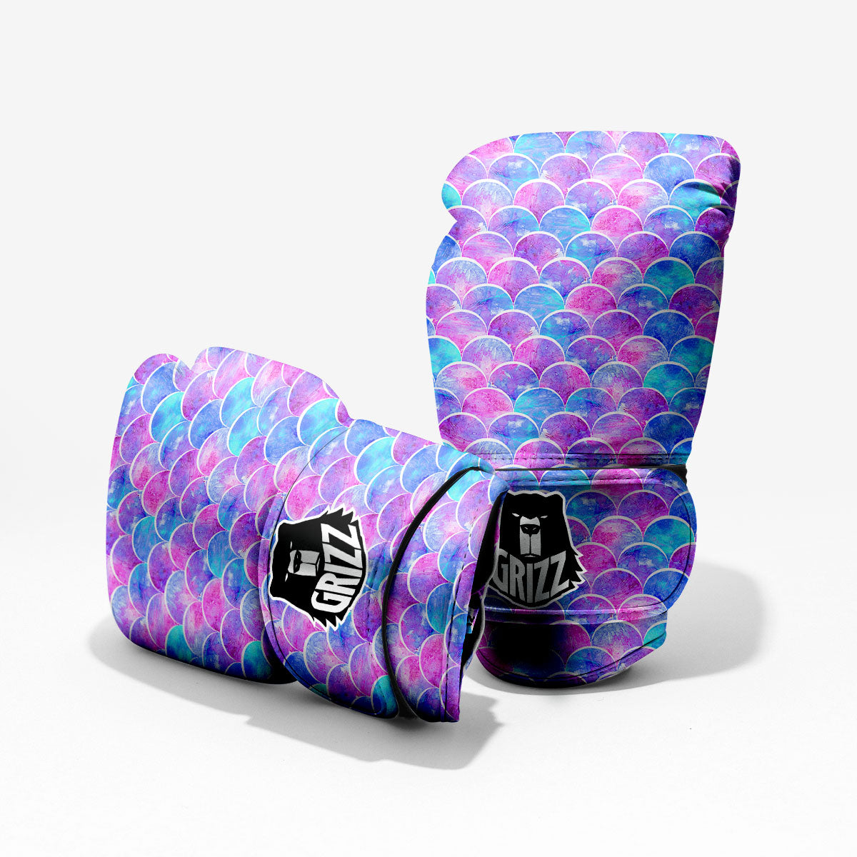 Mermaid Scales Sea Blue Print Pattern Pro Boxing Glove