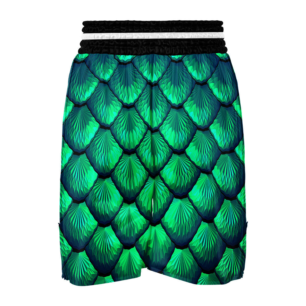 Mermaid Scales Teal Green Boxing Shorts-grizzshop