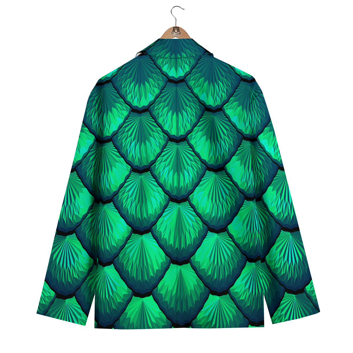 Mermaid Scales Teal Green Men's Blazer-grizzshop