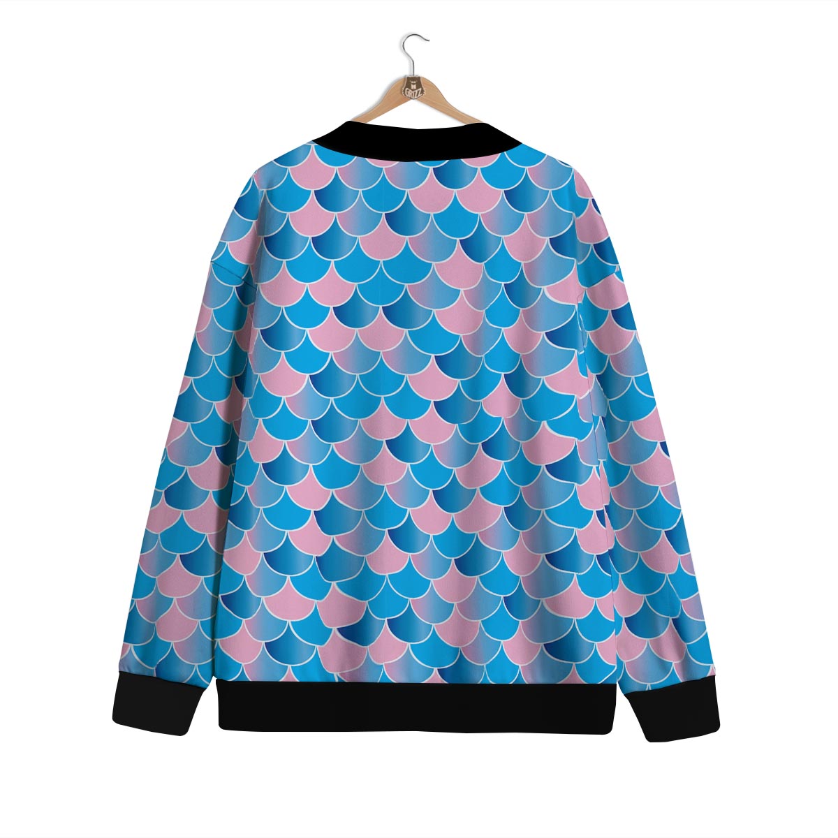 Mermaid Scales Teal Pink Print Pattern Cardigan-grizzshop