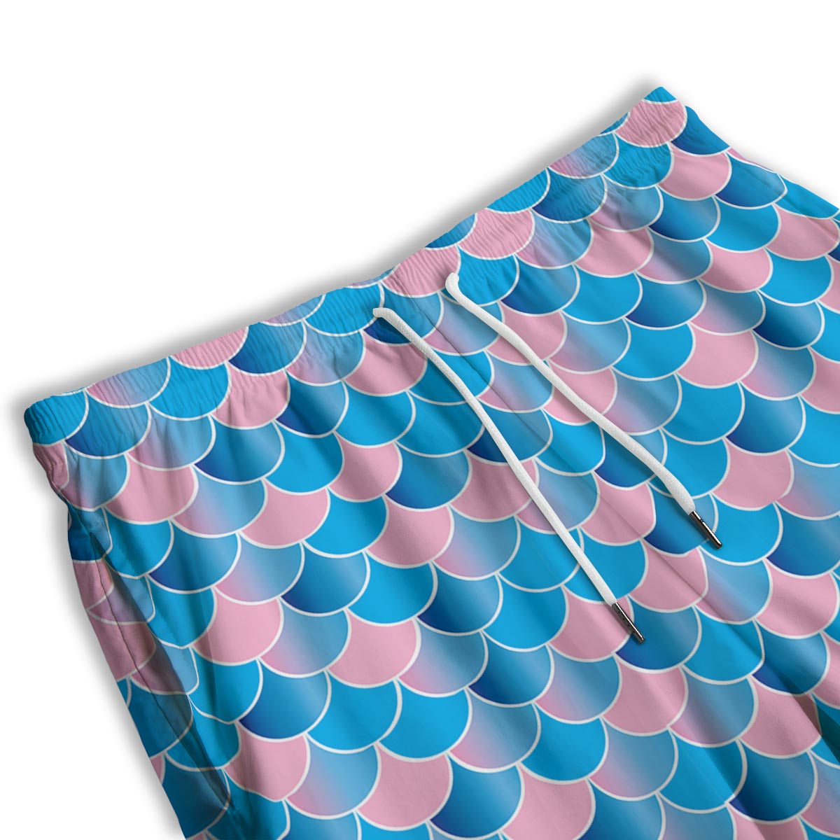 Mermaid Scales Teal Pink Print Pattern Men's Athletic Shorts