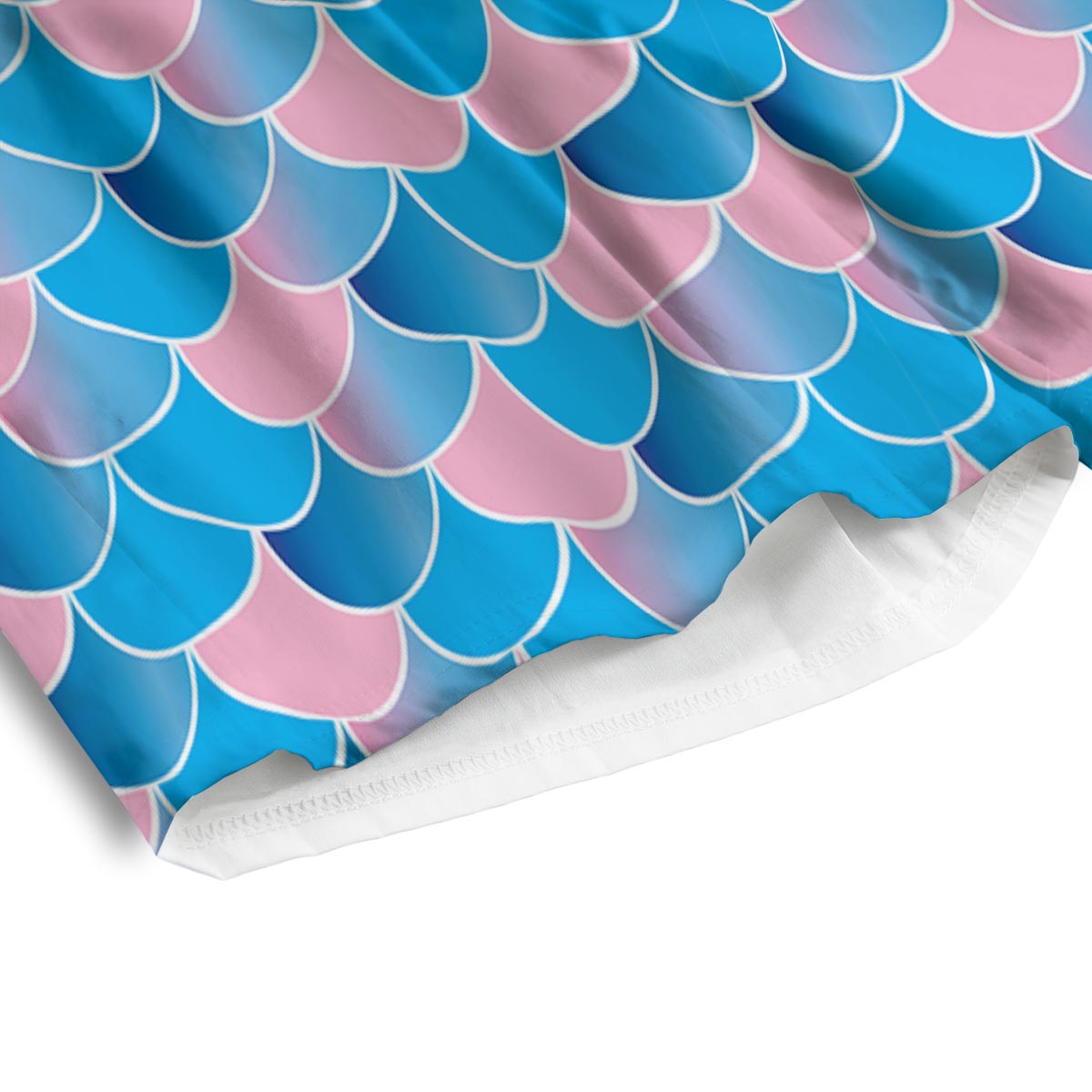 Mermaid Scales Teal Pink Print Pattern Men's Athletic Shorts