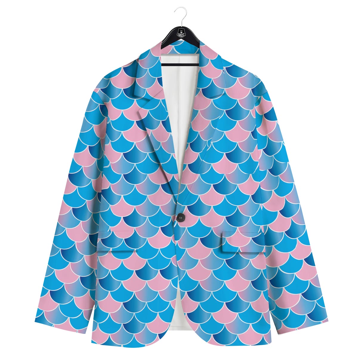 Mermaid Scales Teal Pink Print Pattern Men's Sport Coat-grizzshop