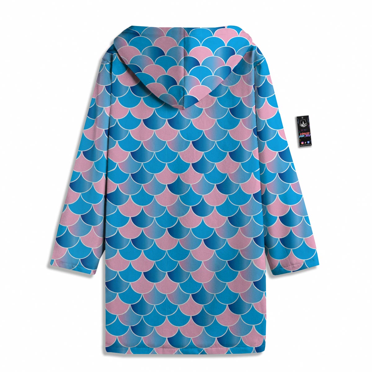 Mermaid Scales Teal Pink Print Pattern Men's Windbreaker Jacket-grizzshop