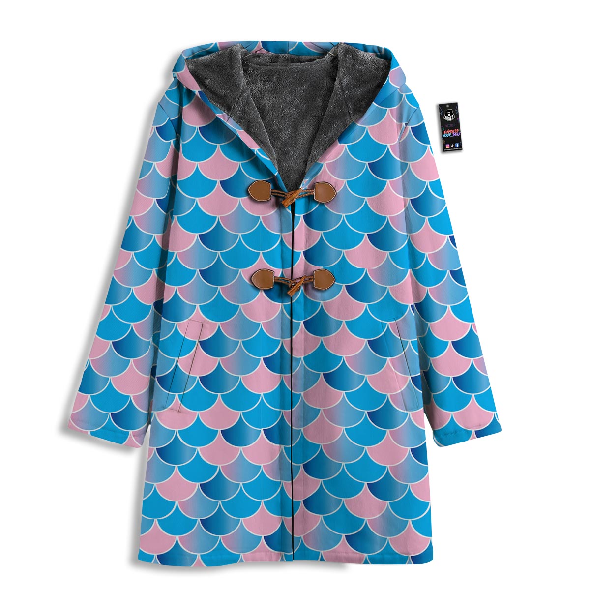 Mermaid Scales Teal Pink Print Pattern Men's Windbreaker Jacket-grizzshop