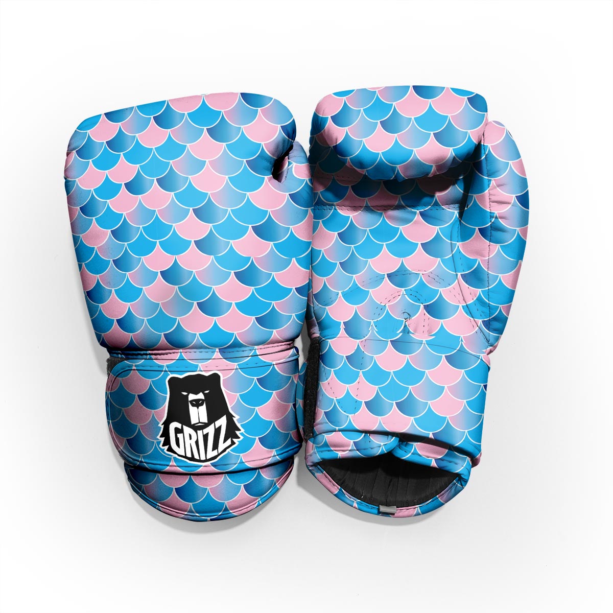 Mermaid Scales Teal Pink Print Pattern Pro Boxing Glove