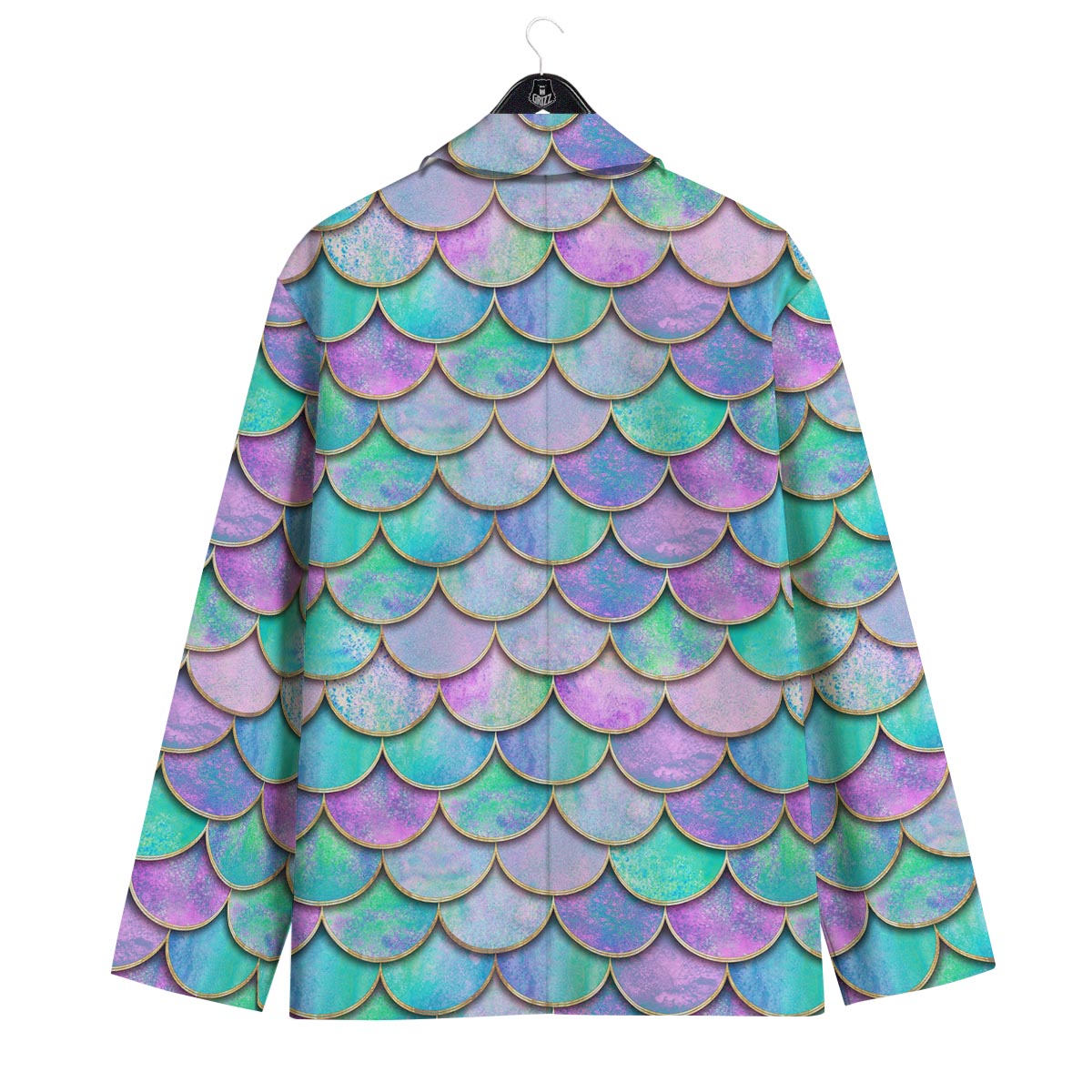 Mermaid Scales Teal Purple Print Pattern Men's Sport Coat-grizzshop