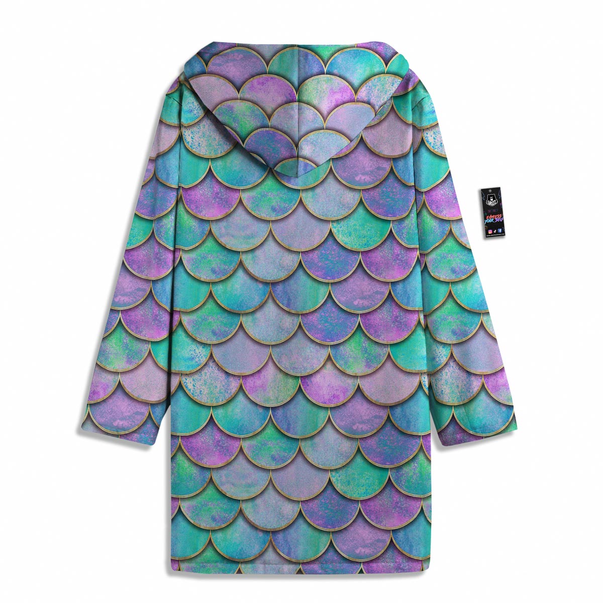 Mermaid Scales Teal Purple Print Pattern Men's Windbreaker Jacket-grizzshop