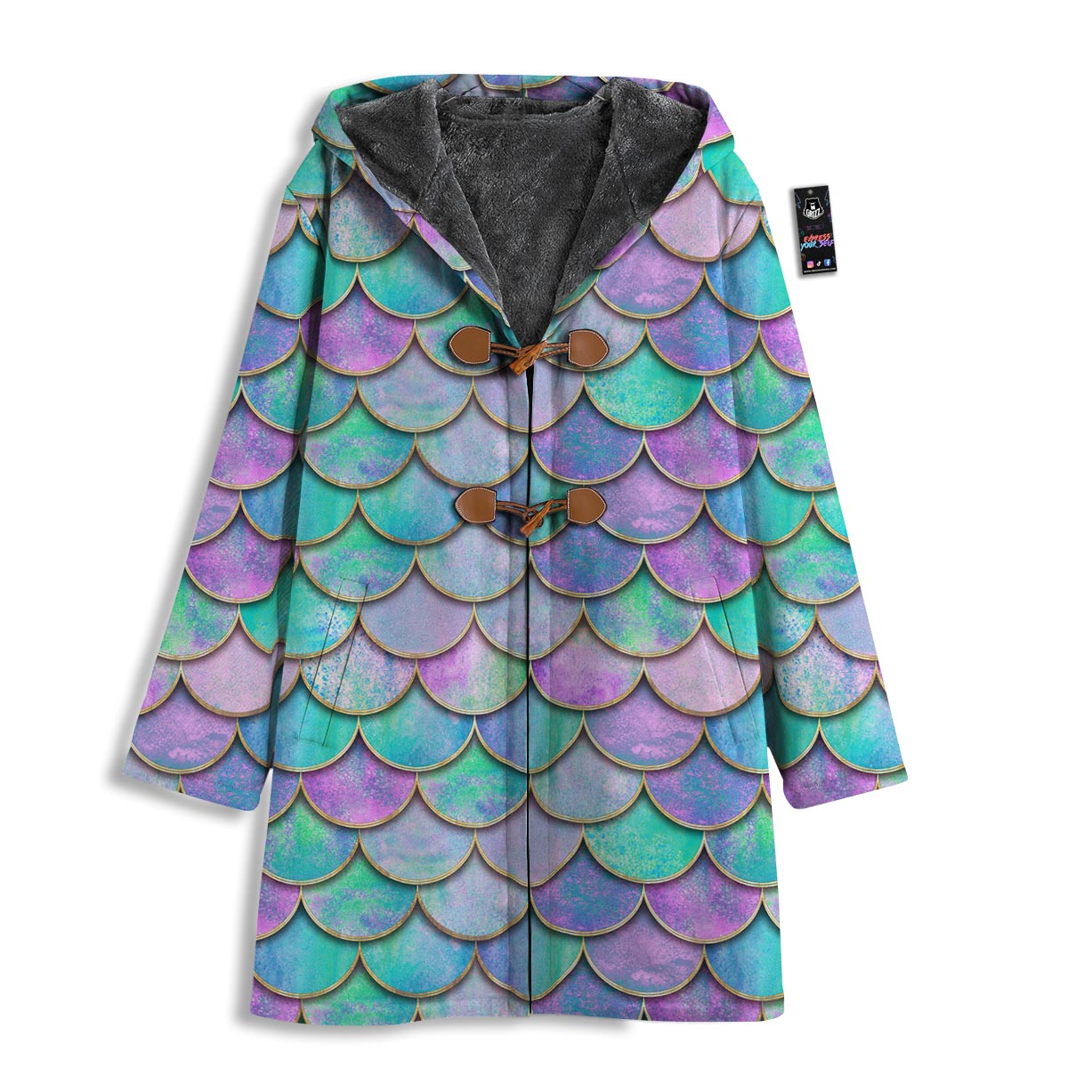 Mermaid Scales Teal Purple Print Pattern Men's Windbreaker Jacket-grizzshop