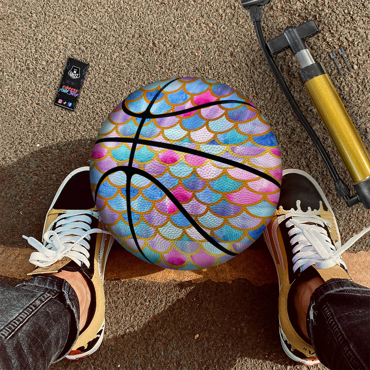Mermaid Colorful Print Pattern Basketball