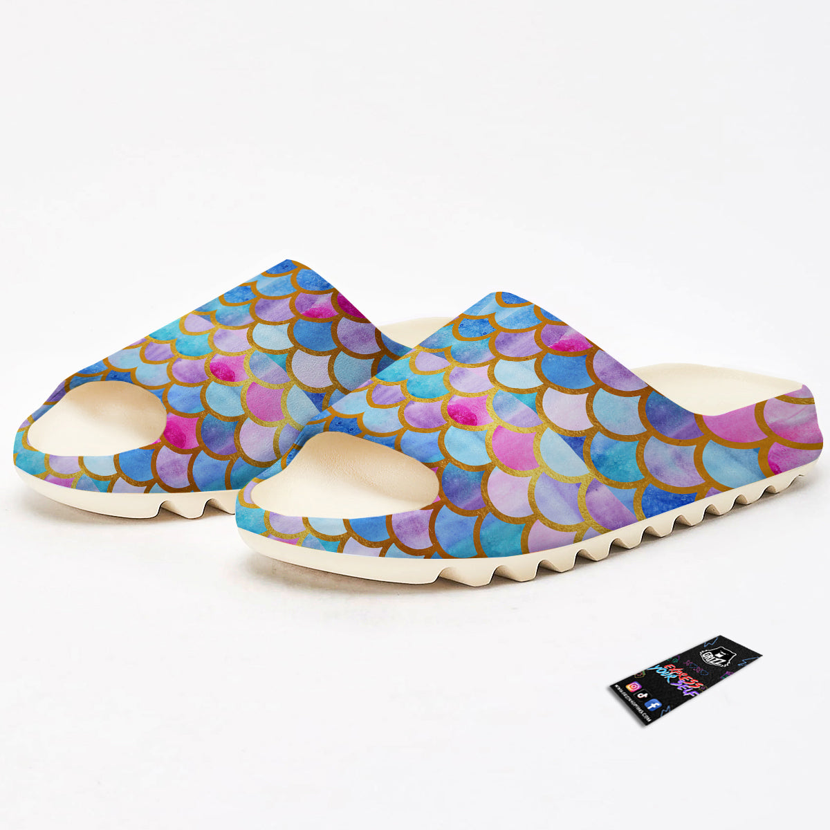 Mermaid Colorful Print Pattern Sandals-grizzshop