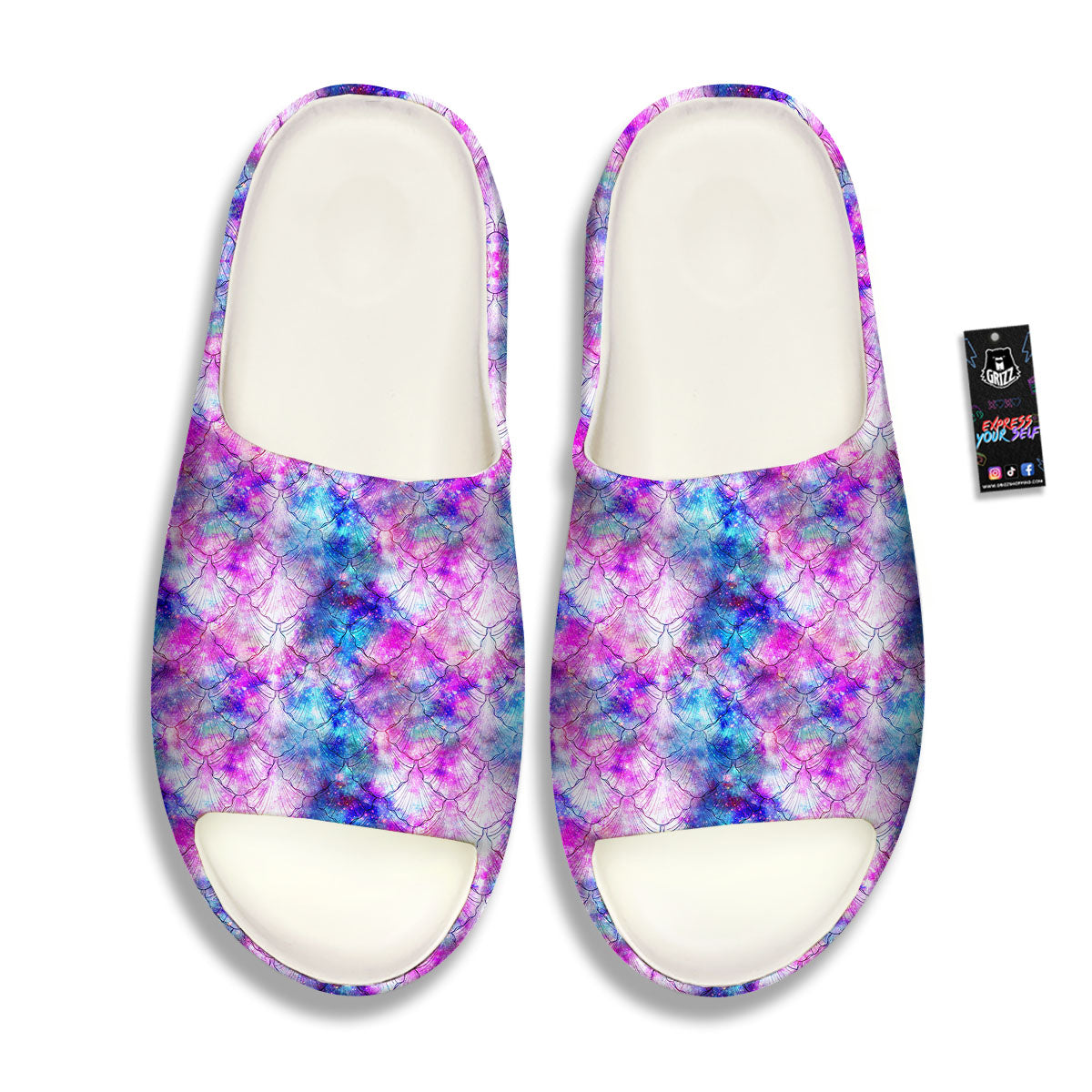 Mermaid Scales Galaxy Print Pattern Sandals-grizzshop
