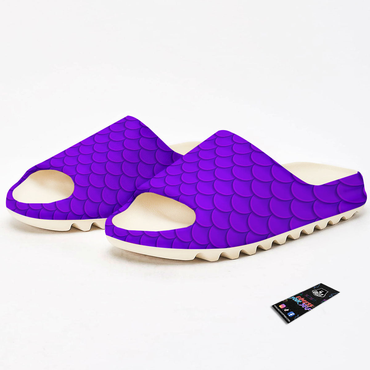 Mermaid Scales Purple Print Pattern Sandals-grizzshop