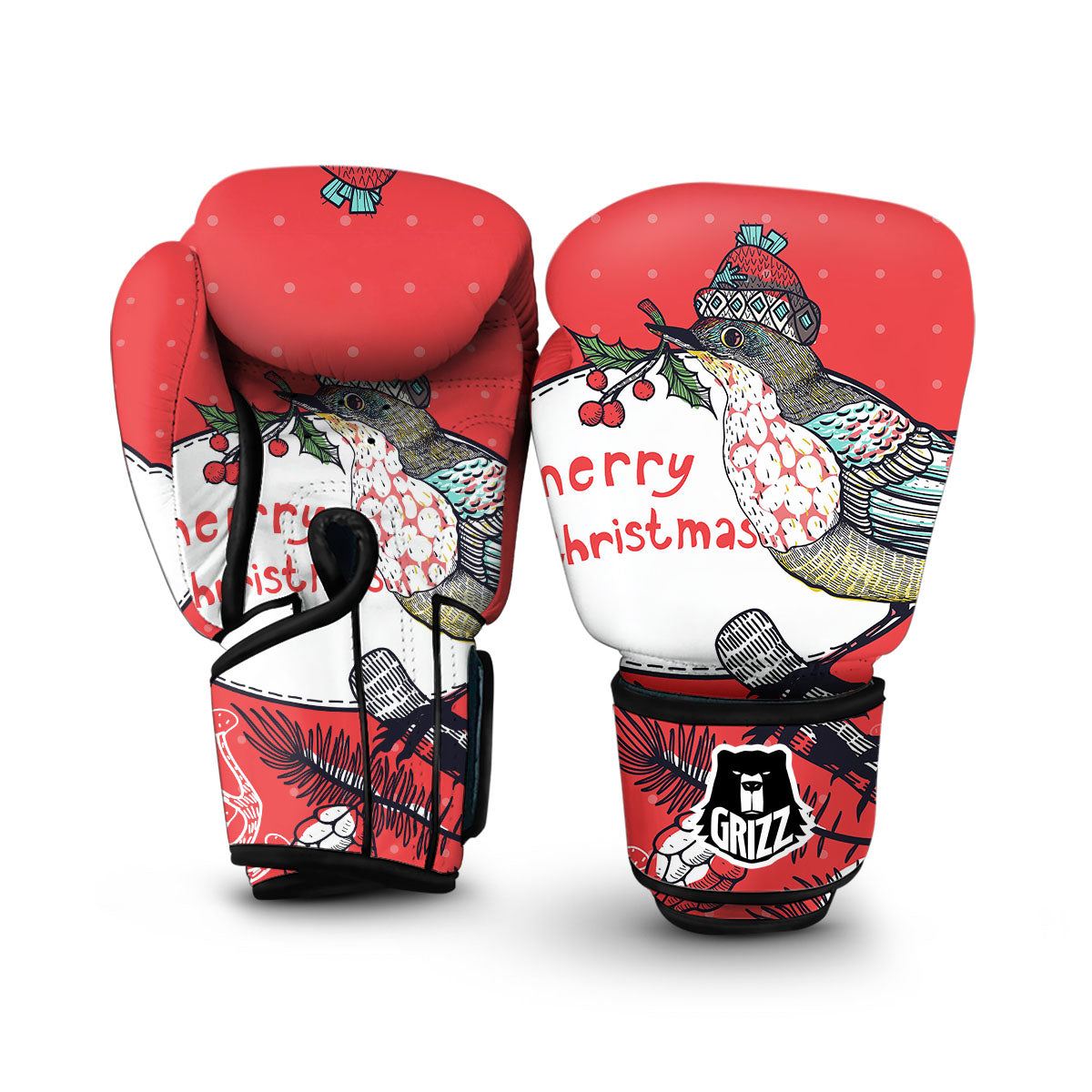 Merry Christmas Bird Boxing Gloves-grizzshop