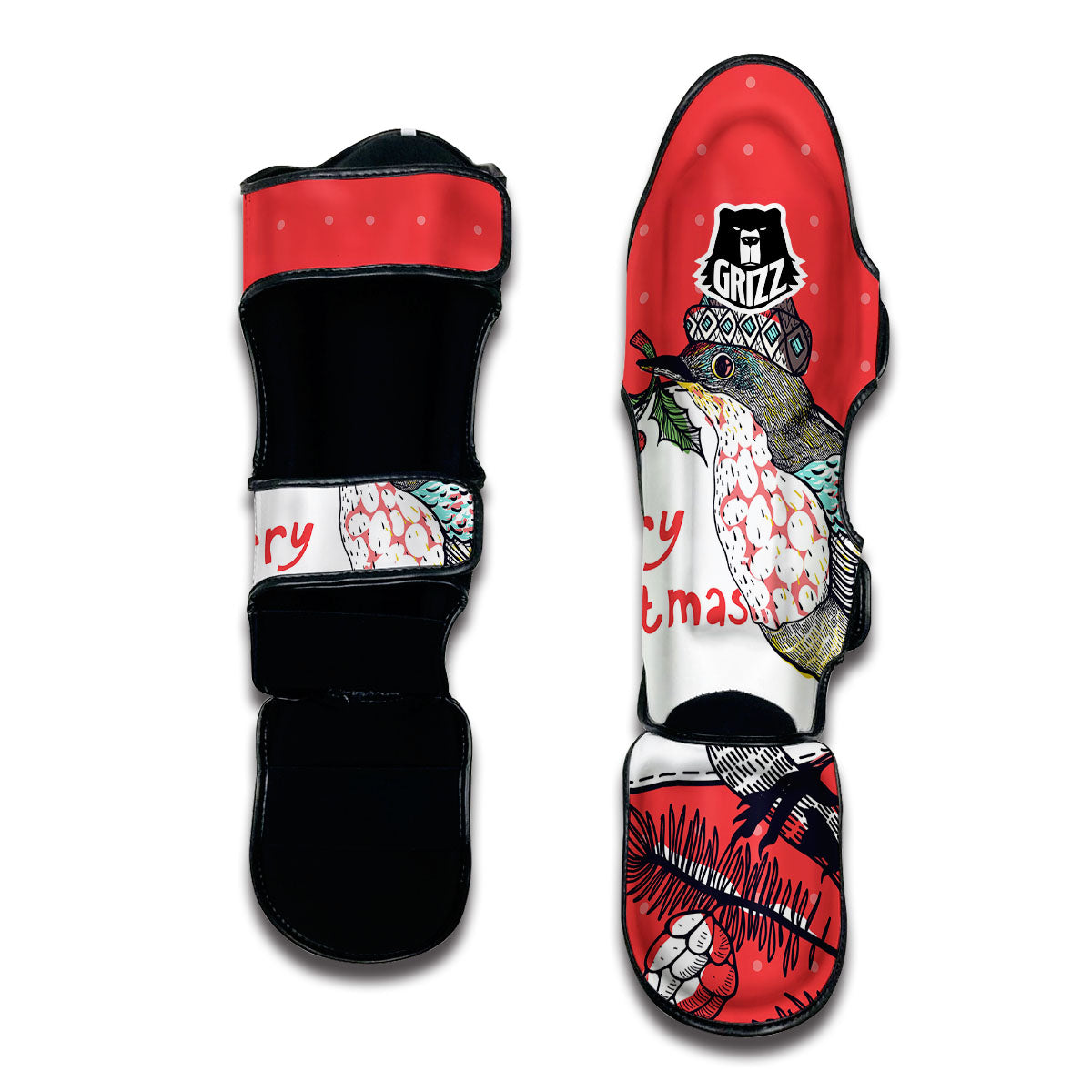 Merry Christmas Bird Muay Thai Shin Guards-grizzshop