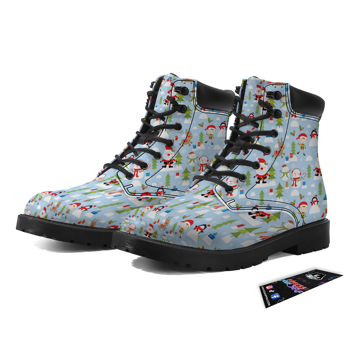 Merry Christmas Cute Print Pattern Boots-grizzshop