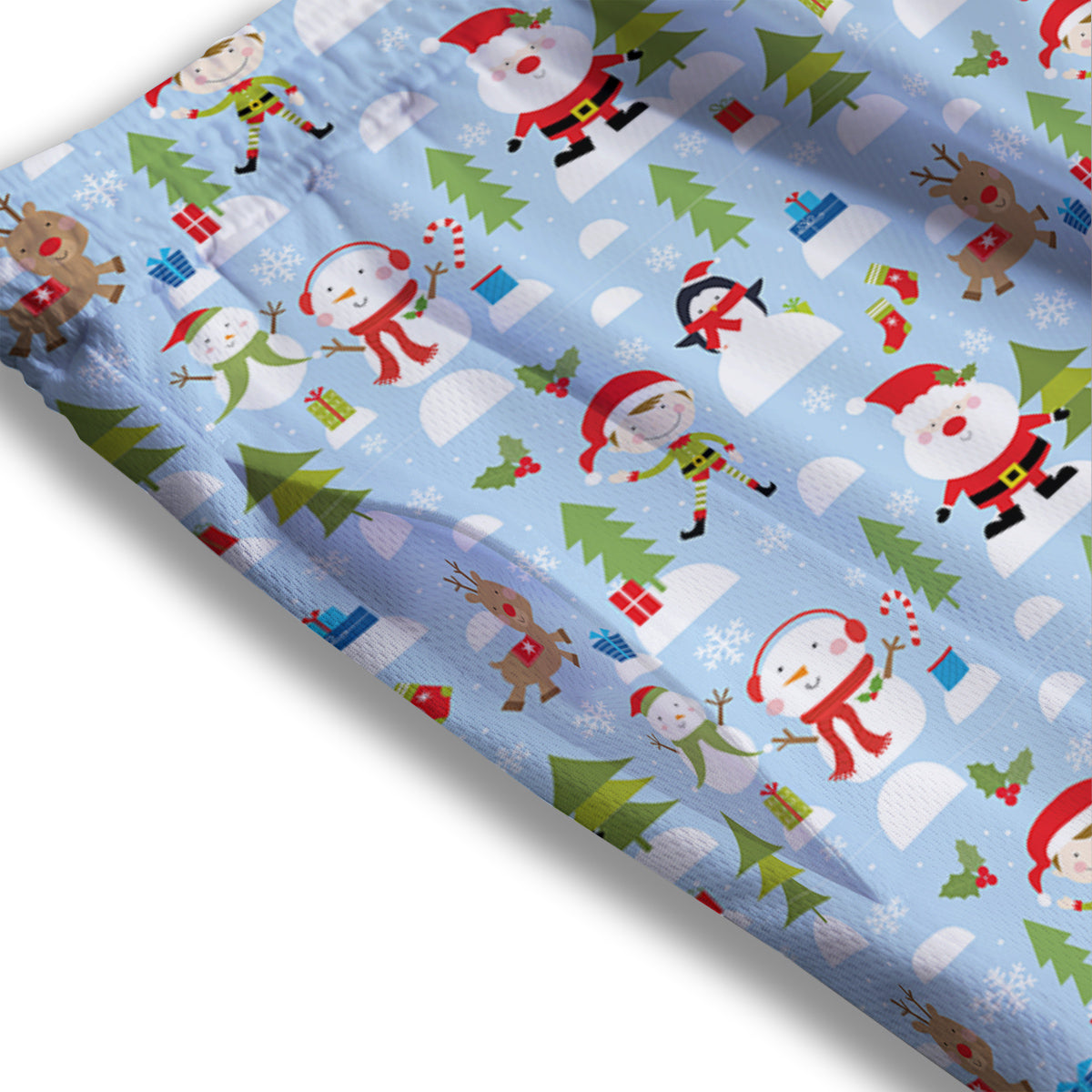 Merry Christmas Cute Print Pattern Mesh Shorts