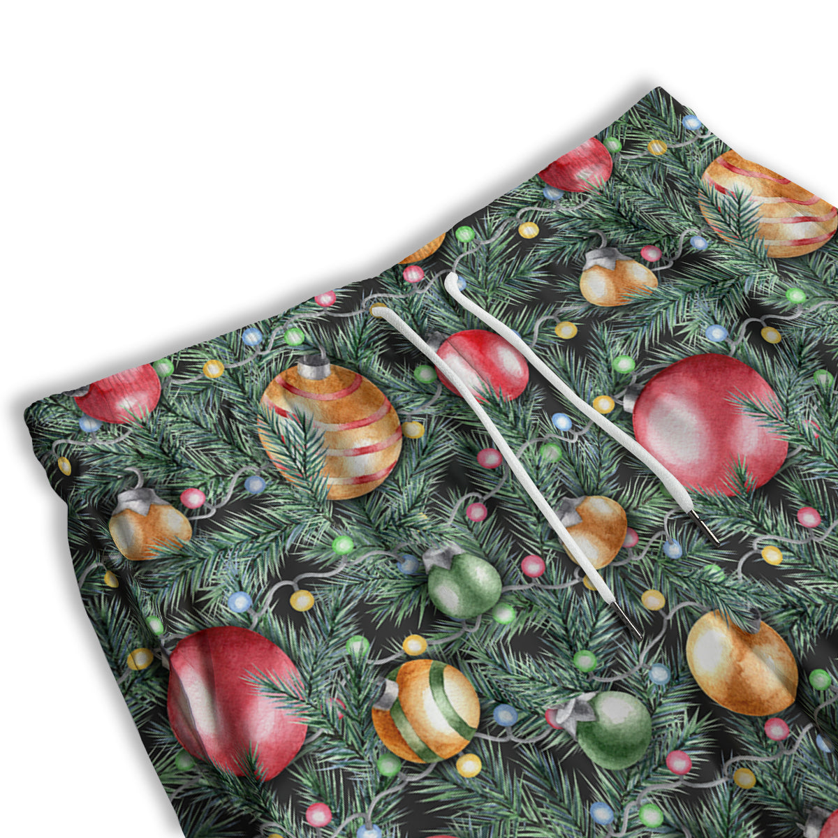 Merry Christmas Watercolor Print Pattern Men's Athletic Shorts