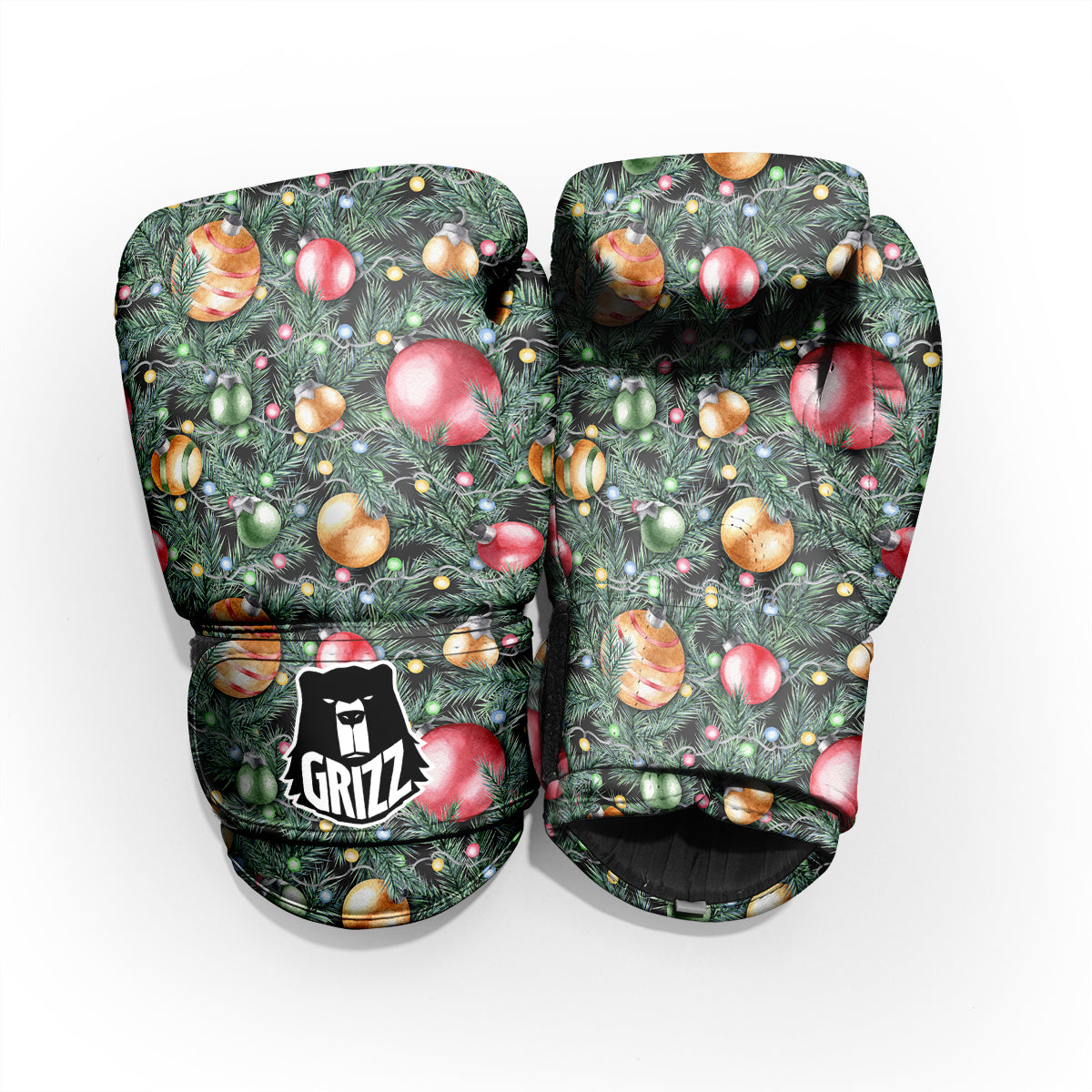 Merry Christmas Watercolor Print Pattern Pro Boxing Glove